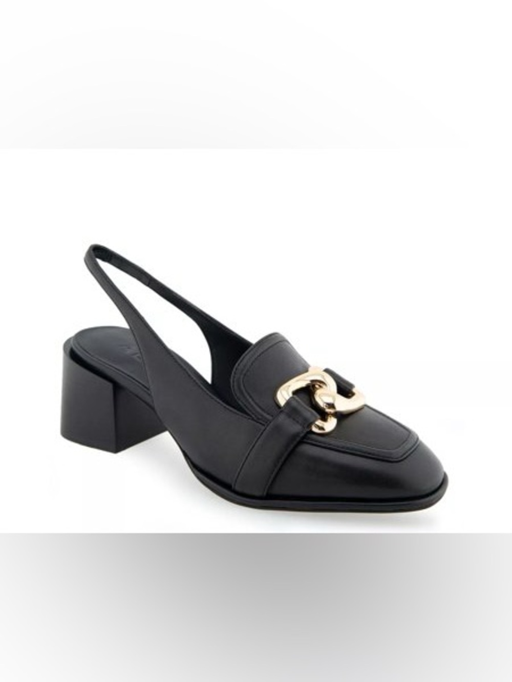 AEROSOLES Allure Comfortable Womens Ornamented Block Heel Slingback Black Size 8